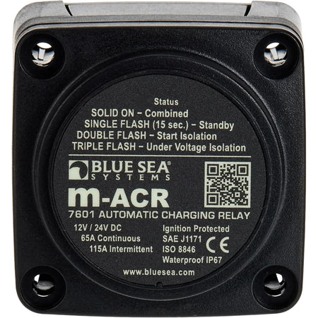Blue Sea Systems m-Series Automatic Charging Relay, 12/24V DC, 65A, Start Isolation — Quality Boat Parts