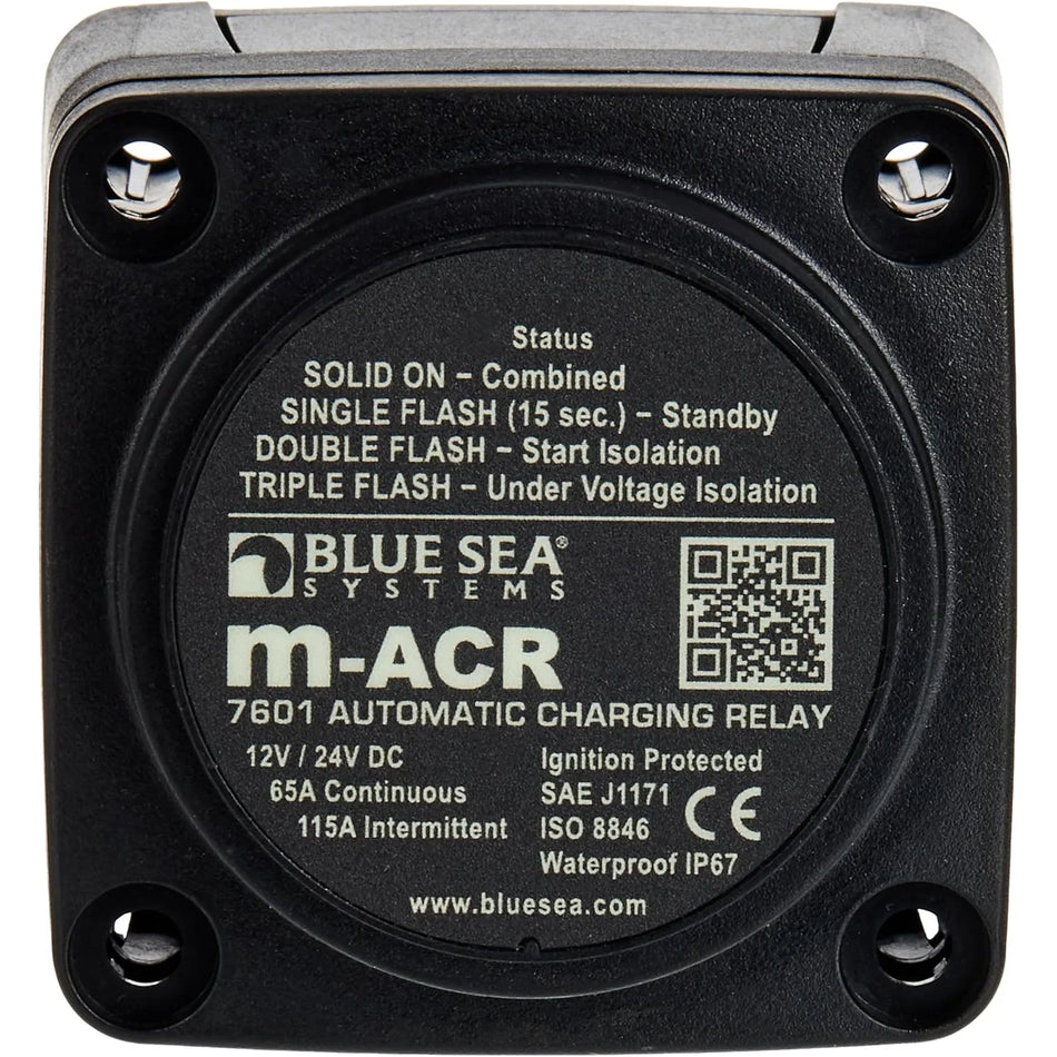 Blue Sea Systems m-Series Automatic Charging Relay, 12/24V DC, 65A, Start Isolation — Quality Boat Parts