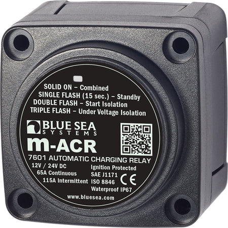Blue Sea Systems m-Series Automatic Charging Relay, 12/24V DC, 65A, Start Isolation — Quality Boat Parts