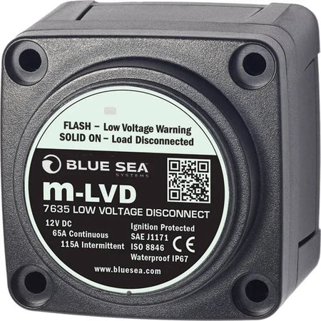 Blue Sea Systems m-LVD Low Voltage Disconnect, 12V, 65A, IP67 — Quality Boat Parts