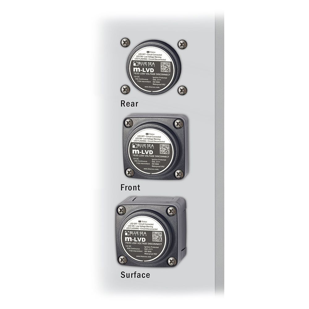 Blue Sea Systems m-LVD Low Voltage Disconnect, 12V, 65A, IP67 — Quality Boat Parts