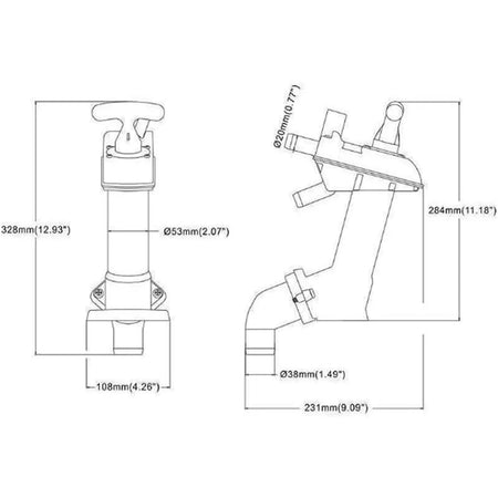 Jabsco Twist n' Lock Manual Toilet Pump Assembly, For 29090 & 29120 Series — Quality Boat Parts