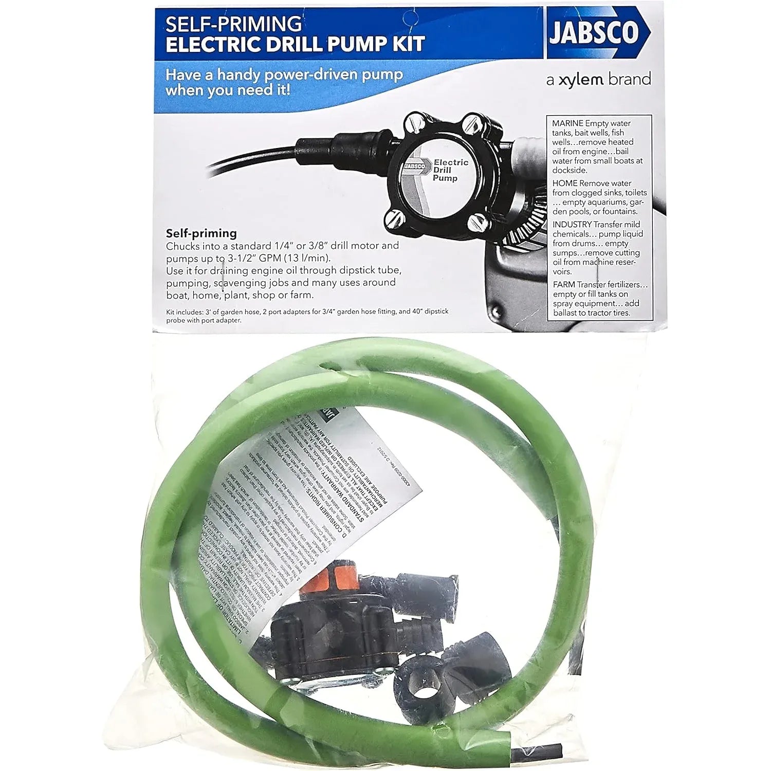 Jabsco Drill Pump Kit, For Oil Changes, 3.5 GPM, Self-Priming — Quality Boat Parts