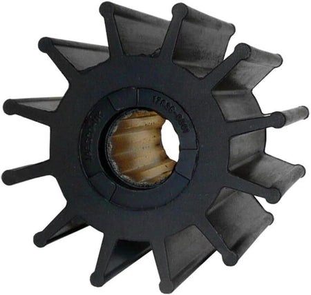 Jabsco Flexible Impeller, 3-3/4 x 3-1/2 x 1 in, Spline Drive, 12 Blades, Neoprene, Brass Insert — Quality Boat Parts
