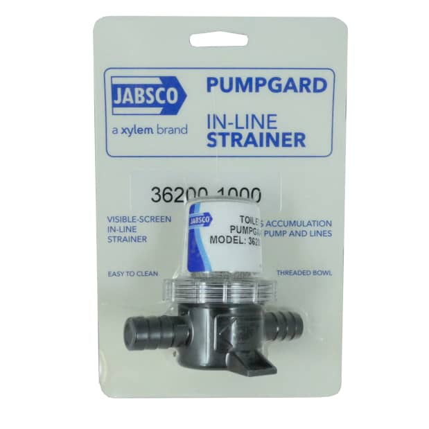 Jabsco Pumpguard In-Line Strainer, 1/2 in NPT, Stainless Mesh Screen, Clear Inspection Cover — Quality Boat Parts