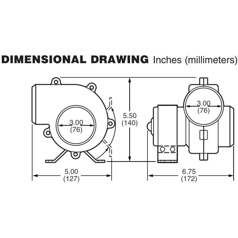 Jabsco Flexmount Blower, 3 in, 12V, 105 CFM, Ignition Protected — Quality Boat Parts
