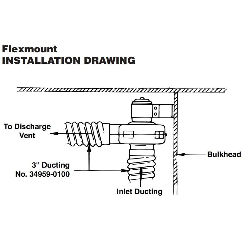 Jabsco Flexmount Blower, 3 in, 12V, 105 CFM, Ignition Protected — Quality Boat Parts