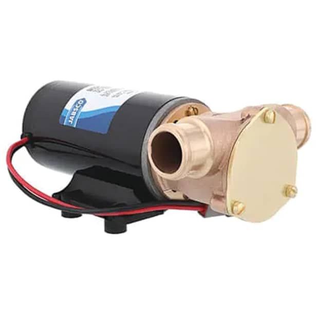 Jabsco Ballast SuperKing Flexible Impeller Pump, Deutsch Connector, 12V, 1-1/4 in Hose Barb, No Reversing Switch — Quality Boat Parts