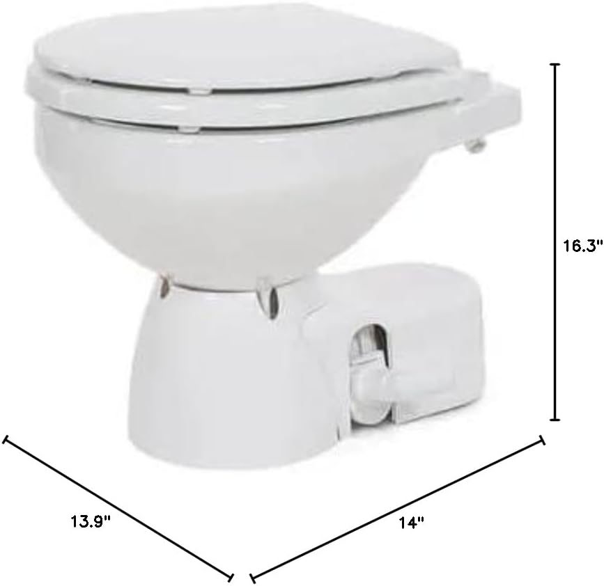 Jabsco Quiet Flush E2 Fresh Water Electric Marine Toilet, Compact Bowl, 24V, Touch Panel — Quality Boat Parts