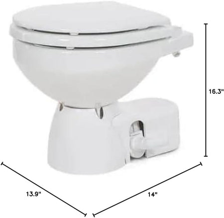 Jabsco Quiet Flush E2 Fresh Water Electric Marine Toilet, Compact Bowl, 24V, Touch Panel — Quality Boat Parts