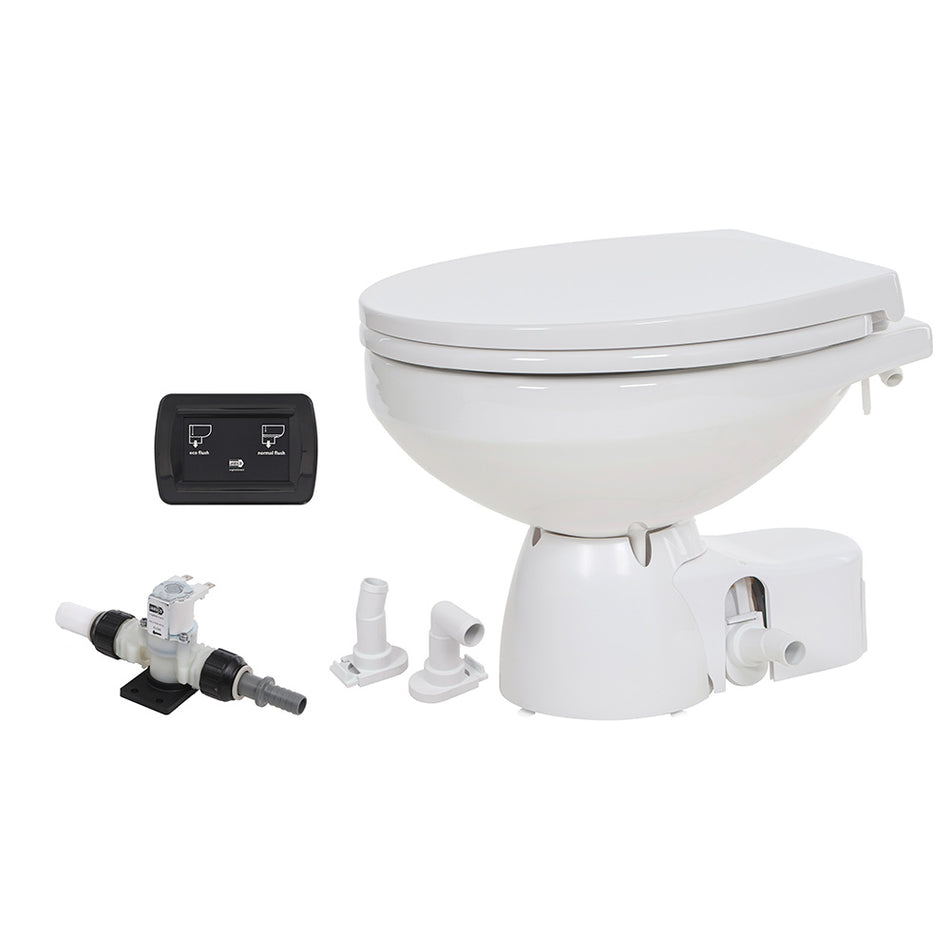 Jabsco Quiet Flush E2 Fresh Water Marine Toilet, Regular Bowl, 24V, Touch Panel, Soft-Close Lid — Quality Boat Parts