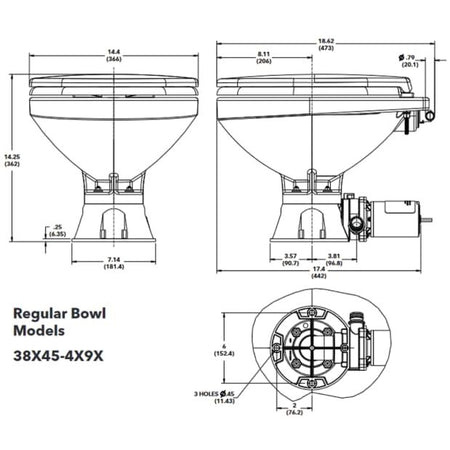 Jabsco Quiet Flush E2 Fresh Water Marine Toilet, Regular Bowl, 24V, Touch Panel, Soft-Close Lid — Quality Boat Parts