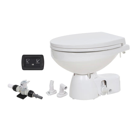 Jabsco Quiet Flush E2 Fresh Water Marine Toilet, Regular Bowl, 12V, Soft-Close Lid, Touch Panel Control — Quality Boat Parts