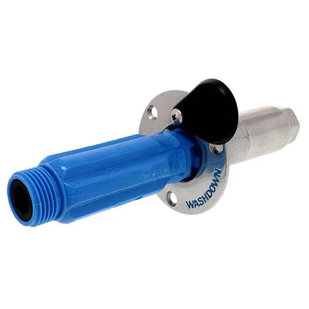 Jabsco Quick-Release Deck Washdown Fitting, Stainless Steel, Flush Mount, 1/2 in NPT Female Inlet, 3/4 in GHT Male Adapter — Quality Boat Parts