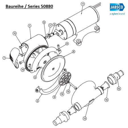 Jabsco 50880 Shower Drain Pump Service Kit, For 50880-1000/1100 — Quality Boat Parts