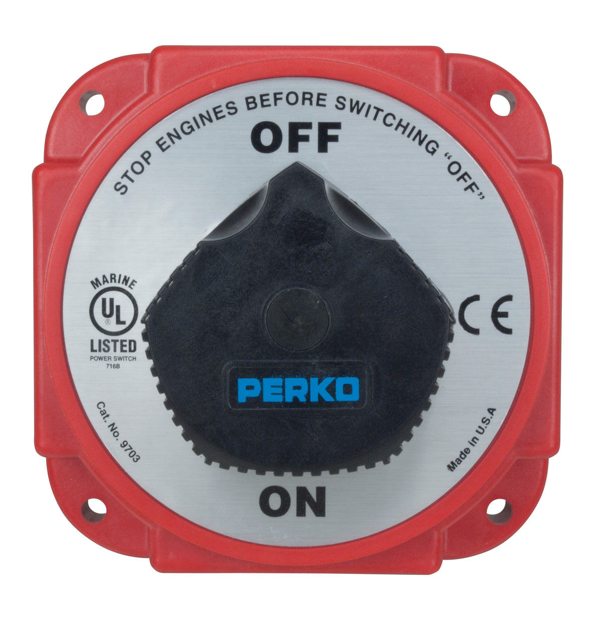 Perko 9703 Heavy Duty Battery Disconnect Switch, Alternator Field Disconnect, 6-32V, Ignition Protected — Quality Boat Parts