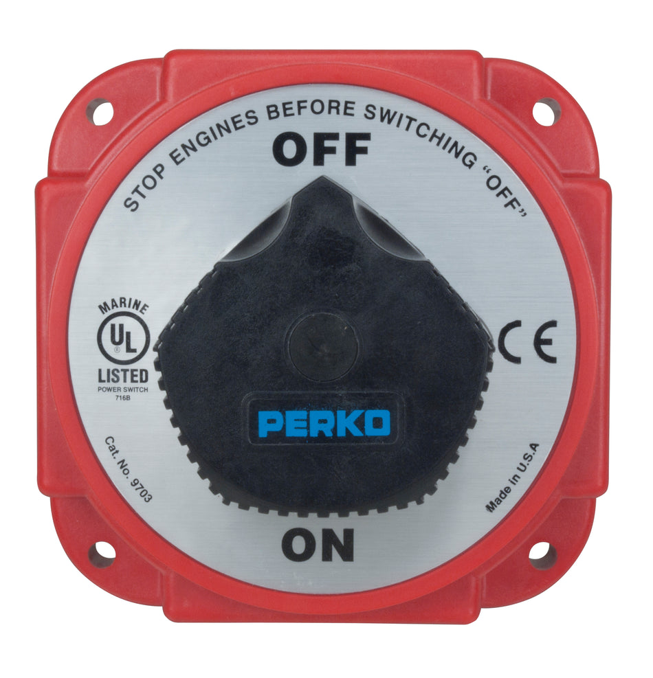 Perko 9703 Heavy Duty Battery Disconnect Switch, Alternator Field Disconnect, 6-32V, Ignition Protected — Quality Boat Parts