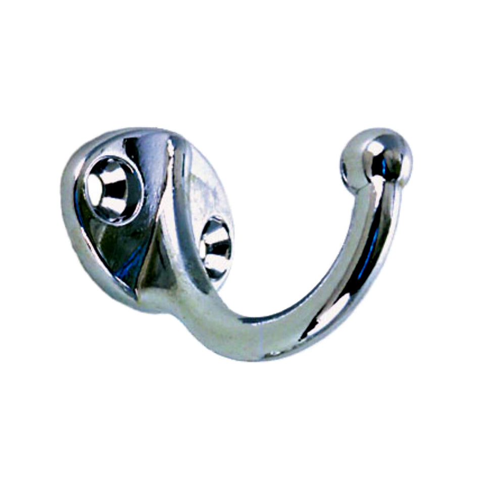 Perko Utility Hook, Chrome-Plated Zinc Alloy, 1-3/8 in Projection, 1-1/8 in Base Width — Quality Boat Parts