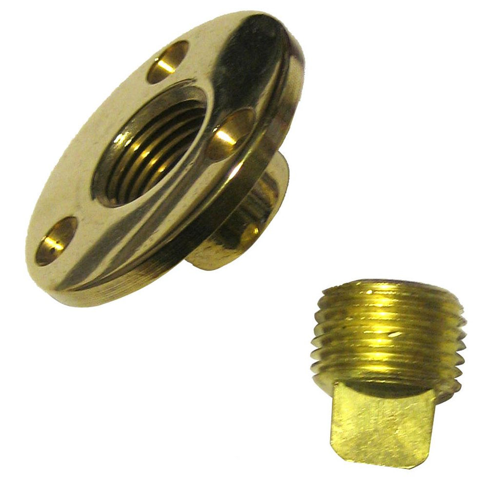 Perko Garboard Drain Plug, 1/2 in NPT, Cast Bronze, Brass Plug — Quality Boat Parts