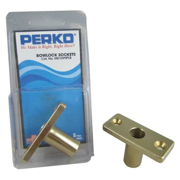 Perko Top Mount Rowlock Sockets, Manganese Bronze, 2-3/8 x 7/8 x 1 in, 2pk — Quality Boat Parts