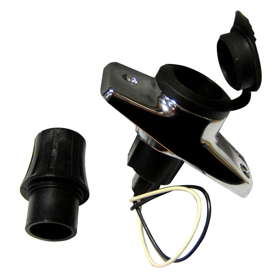 Perko 1059 Plug-In Pole Light Base, For 1343, 1348, 1400, 1451 and 1470 Series, 2-Pin, 16 Degree Rake — Quality Boat Parts