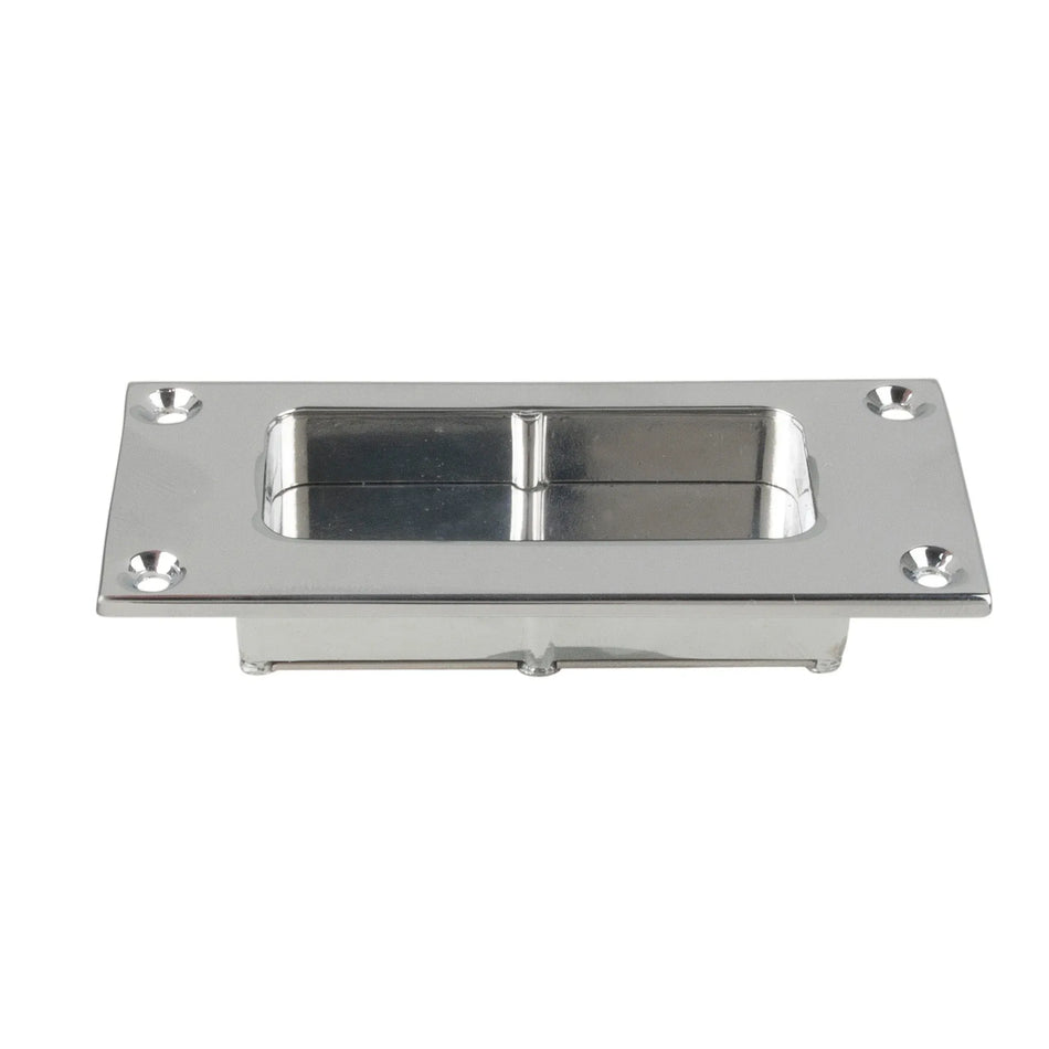 Perko 1110 Flush Pull, Chrome-Plated Zinc Alloy and Stainless Steel, 3-11/16 x 1-11/16 in Face Plate, 7/16 in Depth — Quality Boat Parts