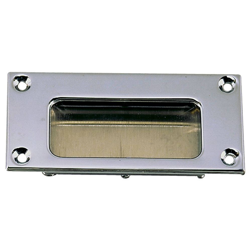 Perko 1110 Flush Pull, Chrome-Plated Zinc Alloy and Stainless Steel, 3-11/16 x 1-11/16 in Face Plate, 7/16 in Depth — Quality Boat Parts