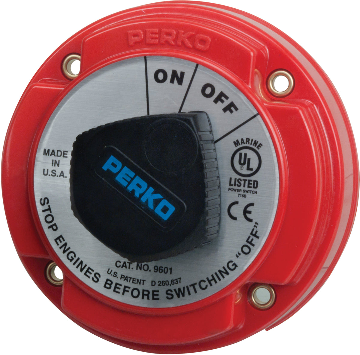 Perko 9601 Series Medium Duty Battery Disconnect Switch, 250A, 6-32VDC, Ignition Protected — Quality Boat Parts