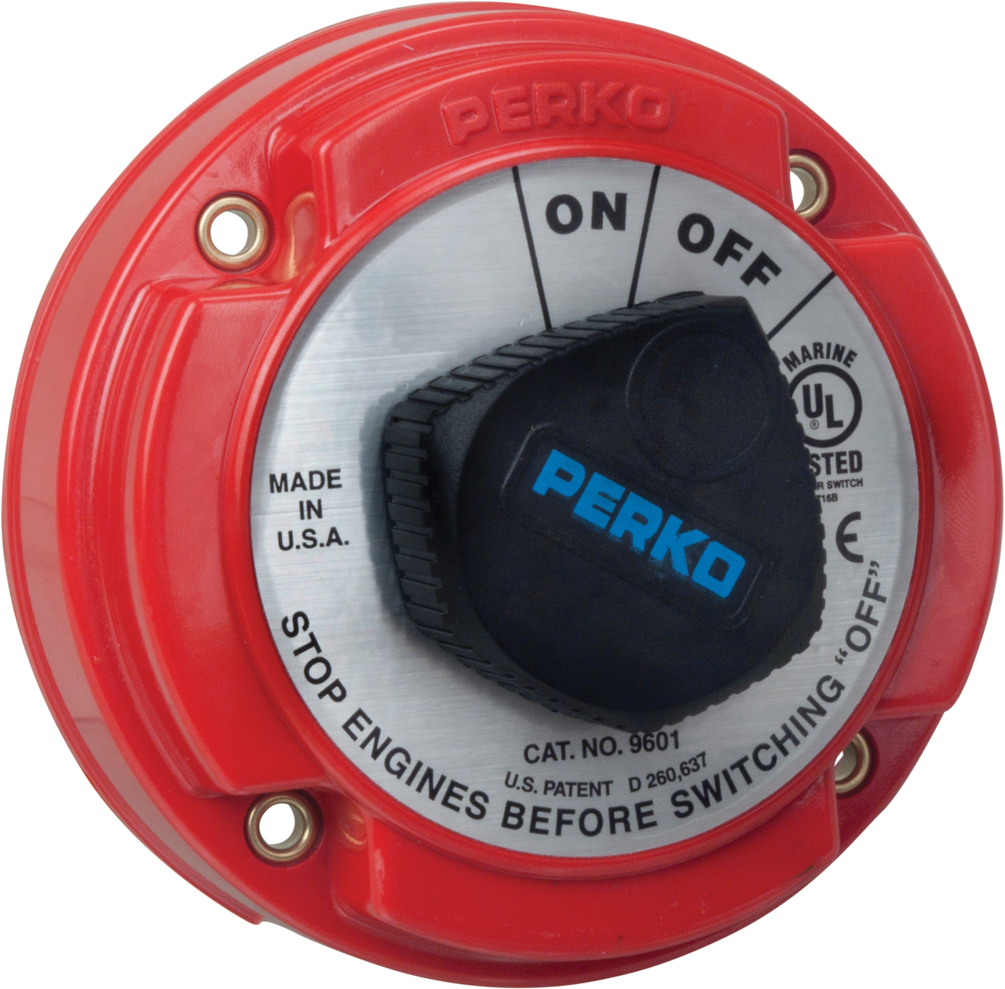 Perko 9601 Series Medium Duty Battery Disconnect Switch, 250A, 6-32VDC, Ignition Protected — Quality Boat Parts