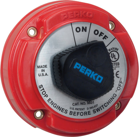 Perko 9601 Series Medium Duty Battery Disconnect Switch, 250A, 6-32VDC, Ignition Protected — Quality Boat Parts