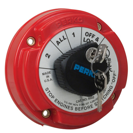 Perko Medium Duty Battery Selector Switch with Key Lock, 6-32VDC, 250A Continuous, Ignition Protected — Quality Boat Parts