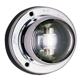 Perko Vertical Mount Stern Light, Chrome Plated Brass, 12V, 2 Mile Visibility, Black Polymer Base — Quality Boat Parts
