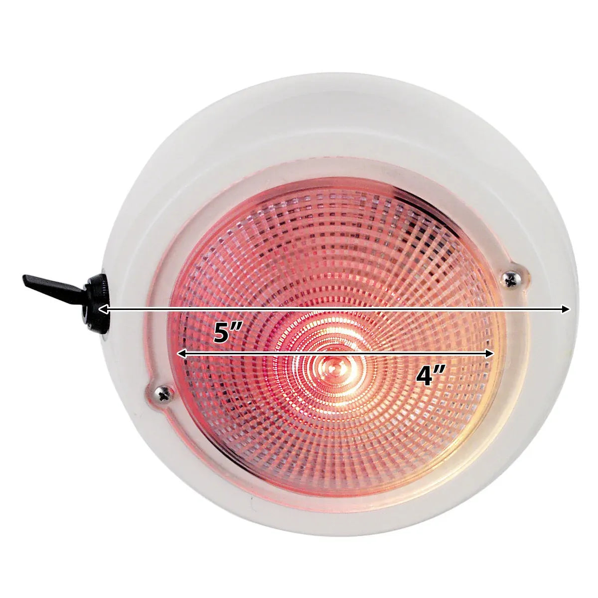 Perko 1263 Exterior Surface Mount Dome Light, 12V, Red and White Bulbs, Three-Position Toggle Switch — Quality Boat Parts