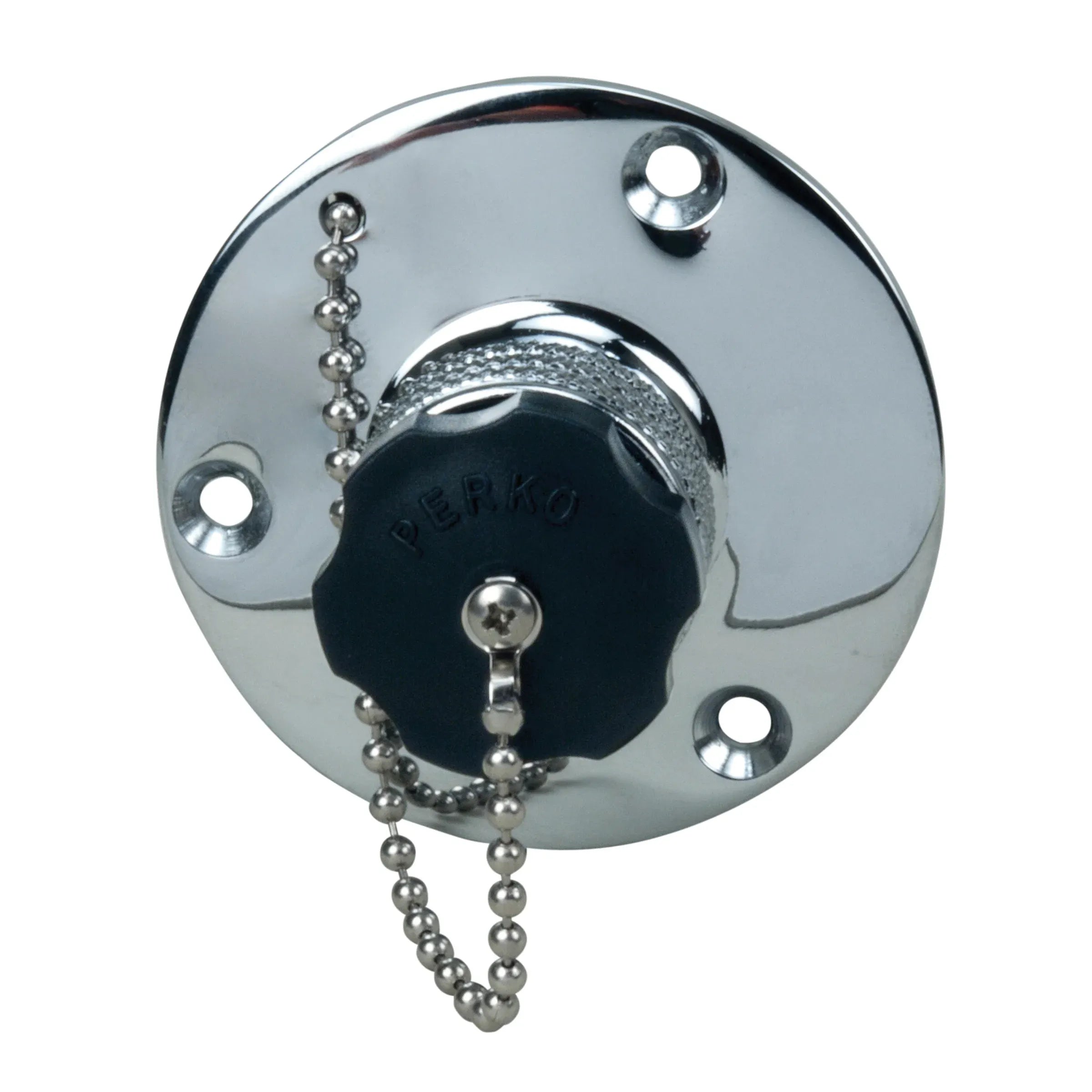 Perko 0499 Water Inlet Fitting, 1/2 in NPT, Chrome-Plated Bronze, Female Swivel Hose Connector, Watertight Plug — Quality Boat Parts