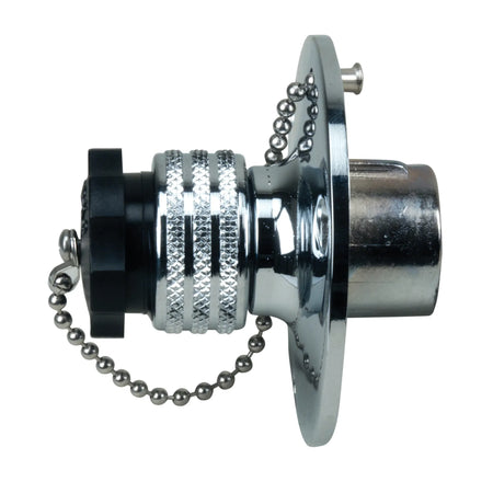 Perko 0499 Water Inlet Fitting, 1/2 in NPT, Chrome-Plated Bronze, Female Swivel Hose Connector, Watertight Plug — Quality Boat Parts