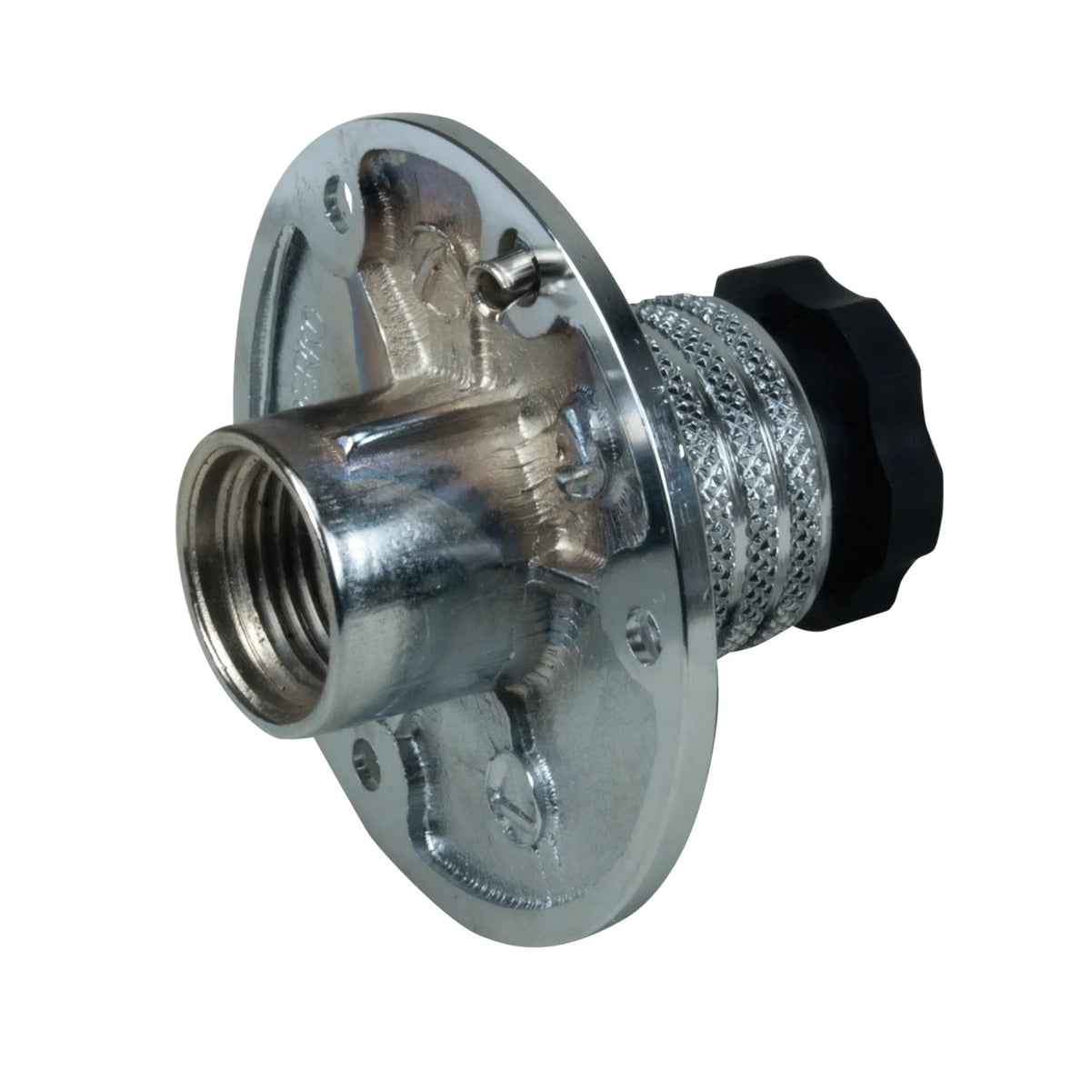 Perko 0499 Water Inlet Fitting, 1/2 in NPT, Chrome-Plated Bronze, Female Swivel Hose Connector, Watertight Plug — Quality Boat Parts