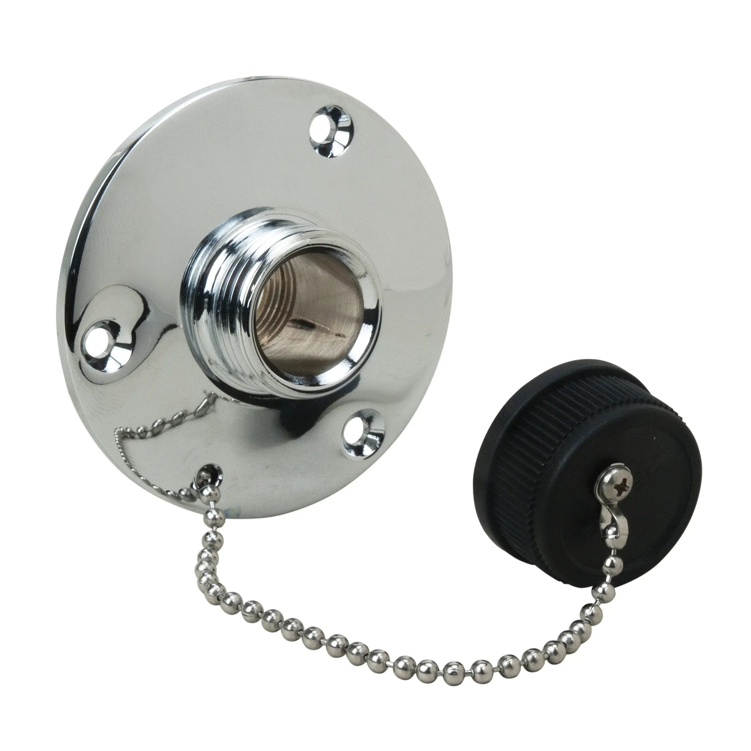 Perko Water Outlet Fitting with Cap, For On-Board Washdown Systems, 1/2 in NPT, Chrome-Plated Bronze — Quality Boat Parts