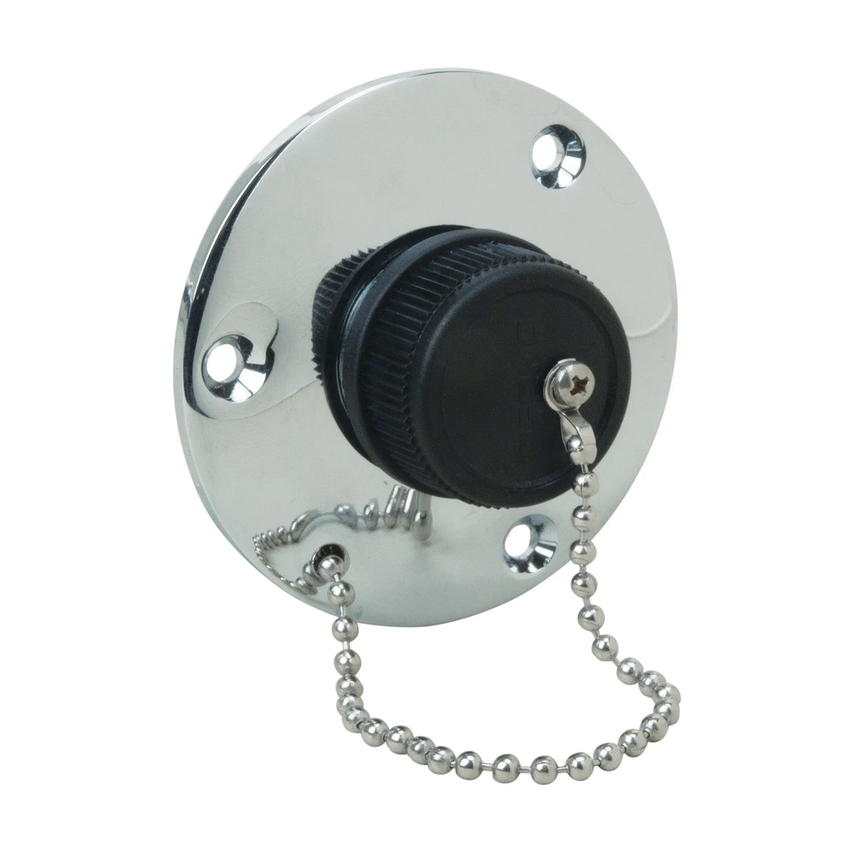 Perko Water Outlet Fitting with Cap, For On-Board Washdown Systems, 1/2 in NPT, Chrome-Plated Bronze — Quality Boat Parts