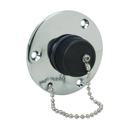 Perko Water Outlet Fitting with Cap, For On-Board Washdown Systems, 1/2 in NPT, Chrome-Plated Bronze — Quality Boat Parts