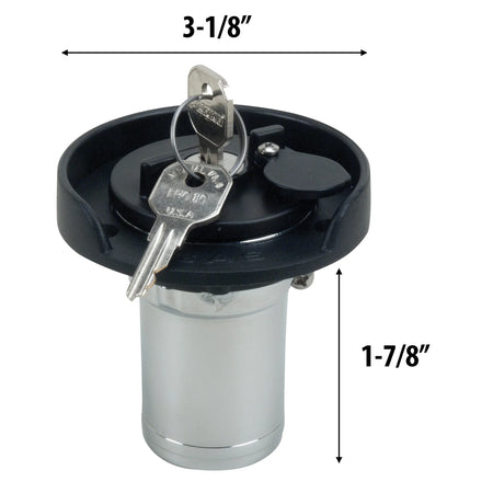 Perko Chromalex Locking Gas Fill, 1-1/2 in Hose, Chrome-Plated Zinc Alloy — Quality Boat Parts