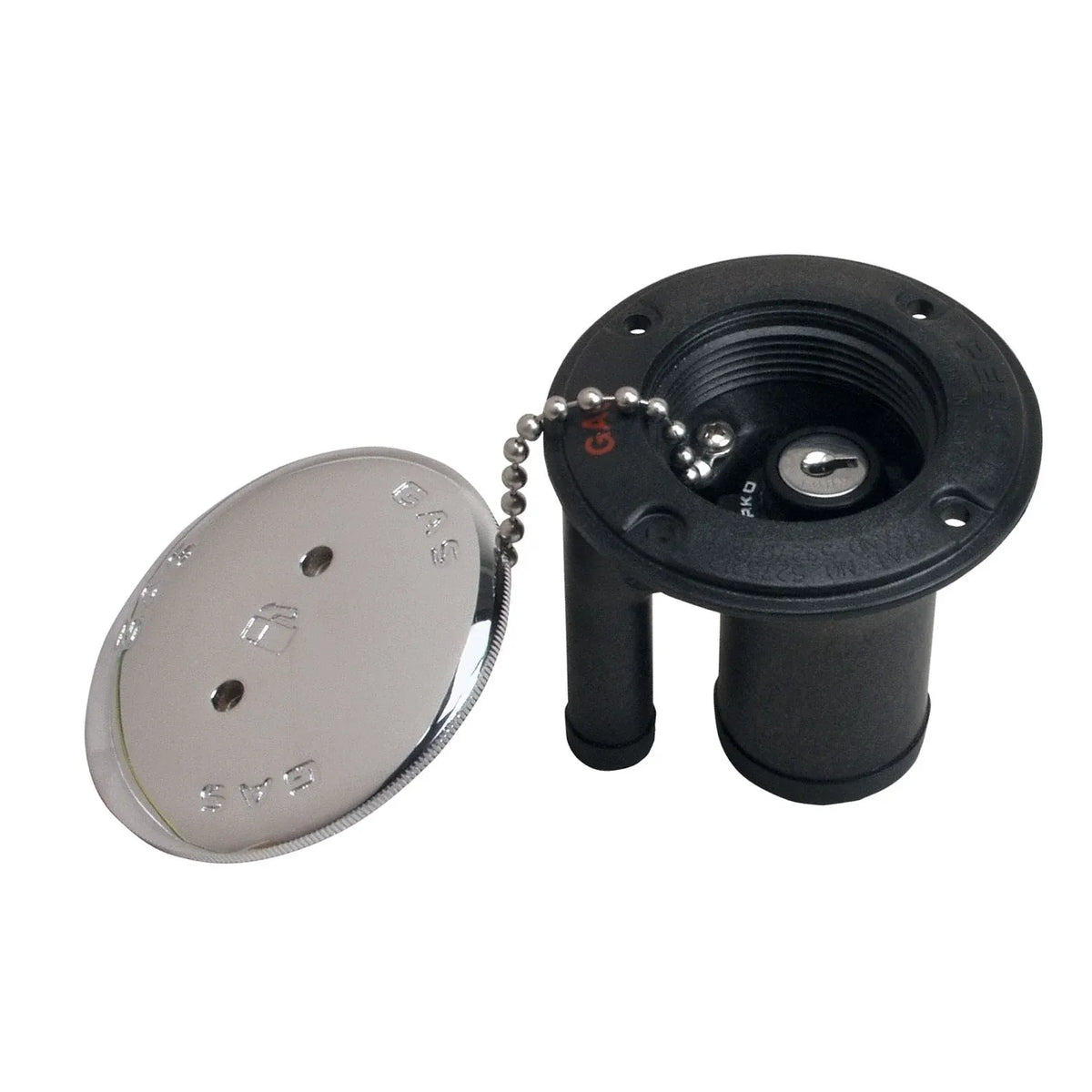 Perko Locking Fuel Fill Insert, For 1-1/2 in Vented Fills, Black Polymer, Zinc Alloy Lock Cylinder — Quality Boat Parts