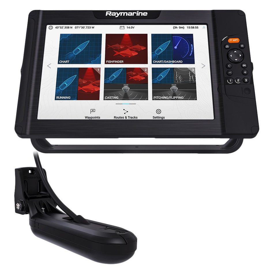 Raymarine Element 12 HV Fishfinder/Chartplotter Combo, HV-100 Transom Mount Transducer, Navionics+ US/Canada Charts — Quality Boat Parts