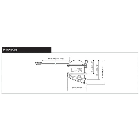 Raymarine CPT-S In-Hull CHIRP Transducer, For Non-Cored Fiberglass Hulls, 170-230 kHz, 0-25° Deadrise, 600 ft, 6m Cable — Quality Boat Parts