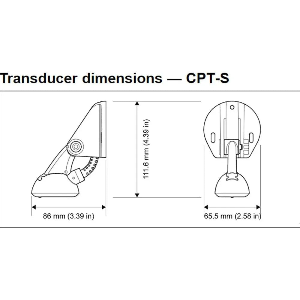 Raymarine CPT-S Transom Mount Transducer, High CHIRP, 25° Conical Beam, 900 ft — Quality Boat Parts