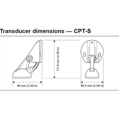 Raymarine CPT-S Transom Mount Transducer, High CHIRP, 25° Conical Beam, 900 ft — Quality Boat Parts