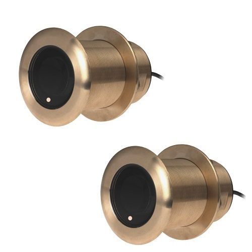 Raymarine B75MH Thru-Hull CHIRP Transducer Pair, 12° Tilt, 600W, Bronze, Depth/Temperature — Quality Boat Parts