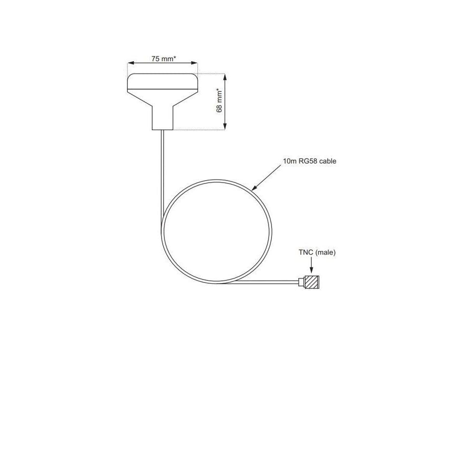 Raymarine GA200 GPS Antenna, IPX6, IPX7, 10 m Cable, Surface or Pole Mount — Quality Boat Parts