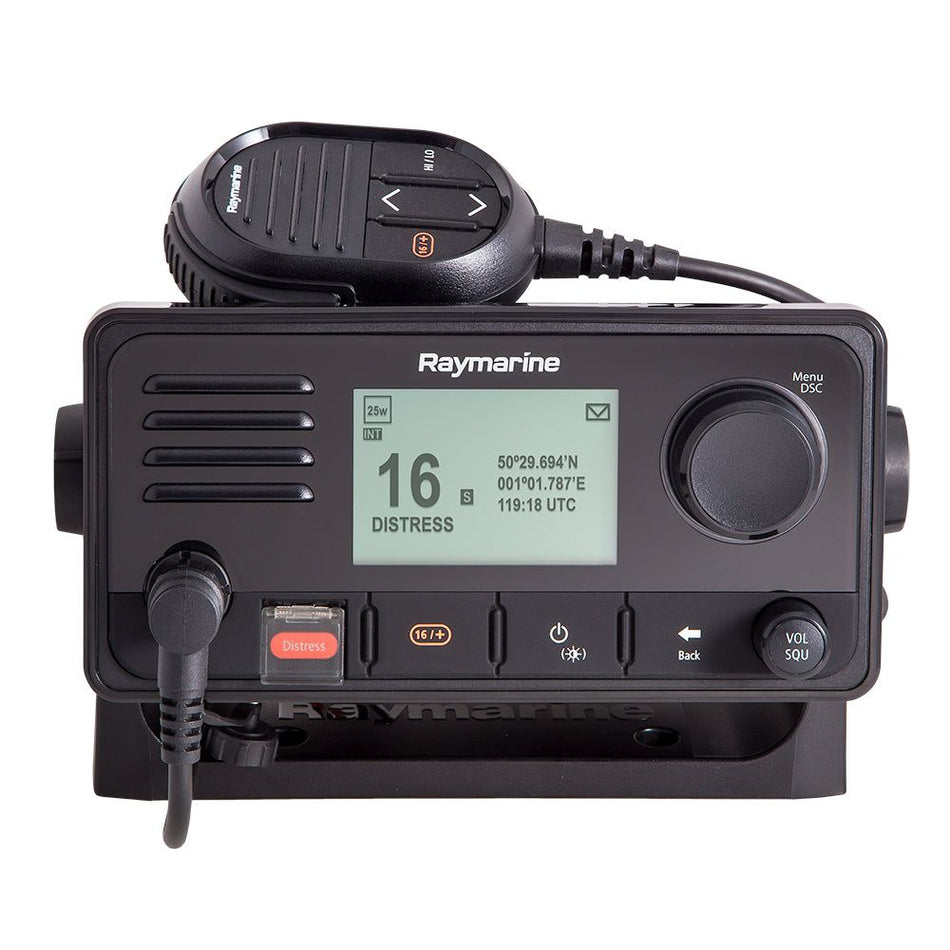 Raymarine Ray73 Fixed Mount VHF Radio, 25W, Class D DSC, AIS Receiver, GPS/GNSS, NMEA 2000, NMEA 0183, IPX6/IPX7, Loudhailer — Quality Boat Parts