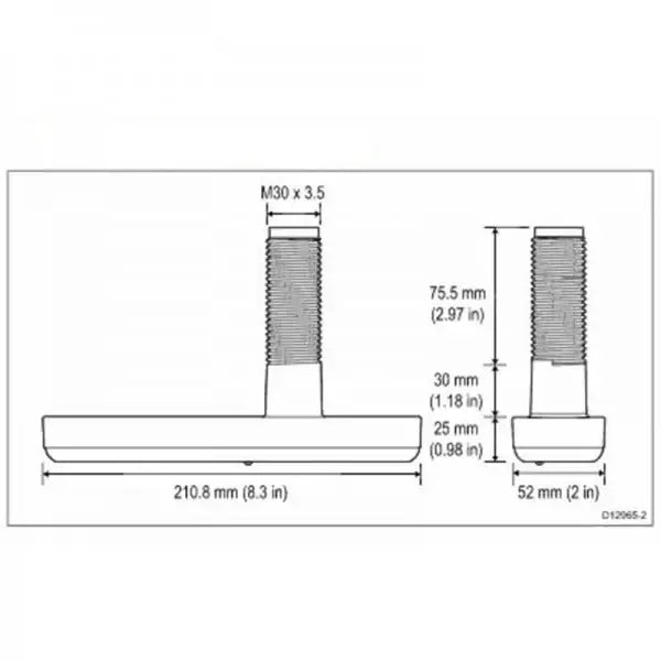 Raymarine CPT-110 Thru-Hull Transducer, CHIRP, DownVision, Depth/Temperature — Quality Boat Parts