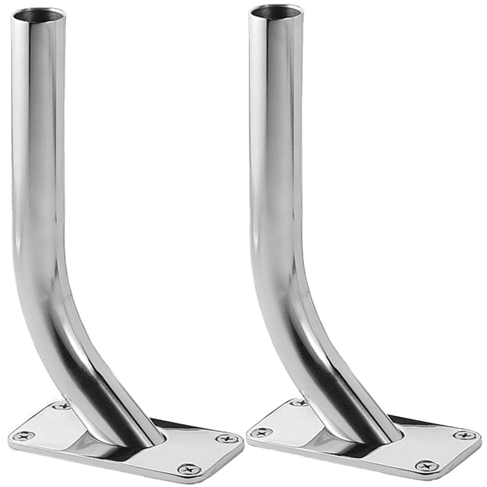 TACO Marine Striker Base Gunnel Mount Pair, For 1-1/2 in Outrigger Poles, 316 Stainless Steel, 12 Locking Positions — Quality Boat Parts